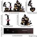 Spécifications détaillées de taille pour décor d'Halloween en bois avec manoir et citrouille - Ornement de Château d'Halloween Style D
