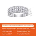 Eternity-Ring aus S925 Sterlingsilber mit 1,19 CT Pavé-Moissanit-Steinen - US 7 / S925 Sterling Silber Moissanit Ring (Einzelring)