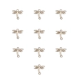 Detailed view of ten golden dragonfly alloy pendants for DIY jewelry making on white background - 4# Dragonfly (10Pcs)