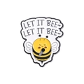 Spilla ape in smalto cartoon con design canoro e testo Let It Bee su sfondo bianco - Stile Ape Che Canta (QHXZ1259)