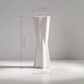 Modern white geometric ceramic vase with 21cm height for minimalist home decor - Hexagonal Vase