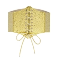 Cintura a corsetto dorata con paillettes e fascia elastica alta per abiti eleganti - Oro