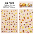 5D embossed nail art stickers with lucky cat and koi fish patterns for festive manicure - CA-7033