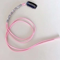 Rosa Bohemian-Haarseil aus Wildleder mit Vintage-Silberperlen und schwarzem BB-Haarclip - 8 Perlen Rosa 1Stk