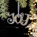 Golden glitter JOY acrylic hanging ornament for Christmas tree decor, size 13x7cm - JOY Sign