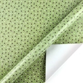 Papier cadeau floral vert frais avec petites fleurs blanches et envers blanc uni - Style 3 (Fleur verte)