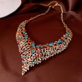 Colorful Leaf V-Shape Necklace