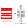 20cm silver and white striped candy hanging ornament made of painted PVC material - 20CM Silver White Square Candy