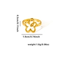 Minimalist 18k gold plated stainless steel hollow flower ring with adjustable open band - Adjustable Open / Five-petal Flower Hollow Ring (TYGR0120)