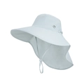 Chapeau soleil bleu clair à large bord avec trou queue de cheval et protège-nuque - Vert clair