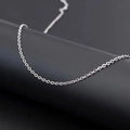 Delicate silver metal link chain necklace for DIY crystal pendant jewelry making - Silver Chain