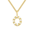 Elegant gold-plated stainless steel necklace with pearl-embellished letter O pendant - Letter O / Gold