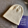 Classic beige knitted beanie hat in warm ribbed wool for autumn and winter fashion - Elastic / Beige