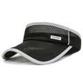 Visiera parasole nera per bambini in mesh traspirante con bordo grigio sportivo - Regolabile / Nero
