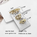 Three-piece set of minimalist gold geometric metal hairbands on display card - 3-Piece Set No. 4 (MY030-4)