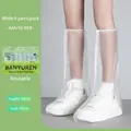 6 paires de couvre-bottes blancs réutilisables, hauteur 48 cm et semelle de 40 cm - Couvre-chaussure Haut (6 Pièces - 180g) / Blanc Clair