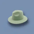 Classic mint green wool felt fedora with flat wide brim for men and women - M (56-58cm) / Mint Green