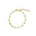 Bracciale in acciaio inossidabile placcato oro 18 carati con ciondoli a disco e chiusura a moschettone - Bracciale (Oro)