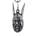 Ciondolo campanella biker vichingo Odin argento vintage con simbolo Valknut e catena - Colore Acciaio (Con Portachiavi)
