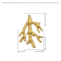 Detailed parameter display of golden stainless steel coral pendant measuring 27mm x 20mm - Coral Shape-YE790-2