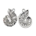 Colgante de concha de nautilo plateado para pulseras y collares de bricolaje - Concha en Espiral (A4-034) / Plata Antigua