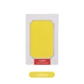Vista detallada del chip LED COB con área luminosa amarilla y pegatina de instalación - Amarillo, pequeño (incluye 2 cartulinas blancas)
