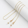 Elegant gold snake bone chain glasses strap with silicone loops and lobster clasps - Gold Tone Snake Chain