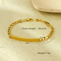 Spécifications de taille pour le bracelet gourmette en acier inoxydable plaqué or 18K - Grand Carré Or