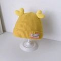 Gorro de punto amarillo para bebé con detalles de corazón y parche 'Good life' en blanco - 6 Meses - 3 Años (33-52cm) / Amarillo (Corazón 3D)