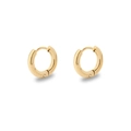 Minimalist golden stainless steel hoop earrings with polished finish on white background - 2.5*8mm / Gold