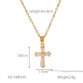Tabella taglie dettagliata per collana a croce dorata con misure degli zirconi - Stile Croce Dorata Con Intarsio di Zirconi (HC-N40345)