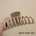Large matte beige shark hair claw clip for thick hair, 11cm length, sturdy hair accessory - Matte Dragon Bone Khaki-11cm