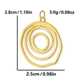 Golden stainless steel wavy concentric ring pendant with size and weight measurements - Irregular Circles / Gold