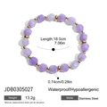 Light purple faceted amethyst beaded bracelet with gold stainless steel spacers - Purple Faceted Beaded Bracelet (JDB0305027)