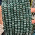 Perles d'abaque en pierre naturelle verte pour la création de bijoux faits main - 5*8mm (environ 73 pièces/fil) / Couleur Tourmaline Vert Foncé