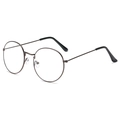 Retro round metal glasses frame in bronze finish with minimalist slim temples and clear lenses - Bronze Frame
