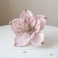 Fiore di magnolia natalizia in velluto rosa con paillettes e perline dorate, 24 cm - Diametro 24cm / Rosa Chiaro