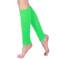 Neon green ribbed knit leg warmers for women in a vibrant fluorescent green finish - One Size / Fluorescent Green
