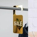 Golden mirror acrylic sale tag hanging on clothing rack with white letter printing - Gold Mirror