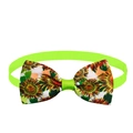 Dettaglio del papillon verde per animali con motivo a girasole e fibbia regolabile - Girasole artistico