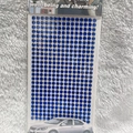 Single sheet of 3mm blue round acrylic rhinestone stickers for DIY car and craft decor - 5mm / Dark Blue