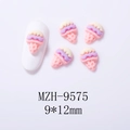 Detail of 9x12mm pink resin ice cream nail charms with MZH-9575 model on white base - Pink and Purple Ice Cream MZH-9575
