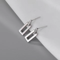 Elegant minimalist S925 sterling silver rectangular geometric stud earrings for women - Minimalist Rectangular Geometric (18#)