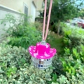 Rosa Cowboyhut-Discokugel-Schlüsselanhänger als Auto-Rückspiegel-Deko-Anhänger - Rosa Gefleckter Cowboyhut Anhänger (Anhänger 10)