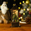 Vintage bronze Christmas lantern with illuminated festive tree and gift box miniatures - Bronze Lantern Christmas Tree (No Water)