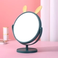 Desktop makeup mirror with yellow bunny ears and adjustable dark green stand - Rabbit Ear / Navy Blue