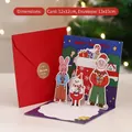 3D Pop-up Christmas card set with red envelope and gold seal sticker, 12x12cm size - Christmas Stocking / 12x12cm (Including Envelope/Sticker)