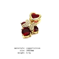 Copper butterfly pendant with micro-pave white zircon and a red heart gemstone - Red Heart Butterfly Pendant (Style 5)
