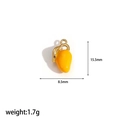 Detailed view of yellow enamel mango pendant with 15.5mm height and 8.5mm width specs - Yellow Mango Shape (TP030)