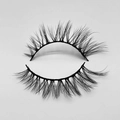 Close-up detail of synthetic mink false eyelashes showing natural curl and dense texture - D450N